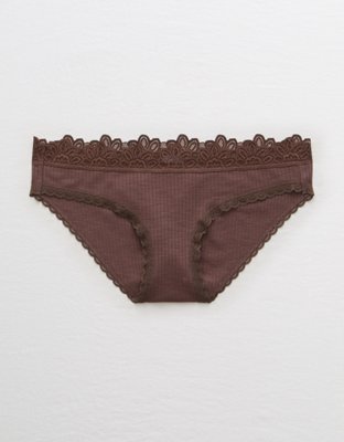 Aerie Ribbed Lace Trim Bikini Undie