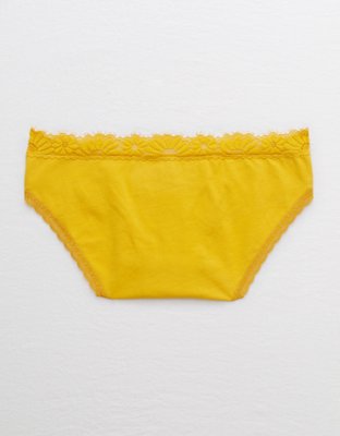 Aerie Cotton Lace Trim Bikini Underwear