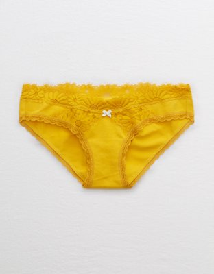 Aerie Cotton Lace Trim Bikini Underwear