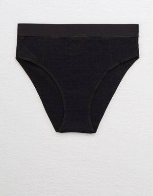 Ribbed High Waisted Underwear - Black