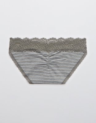 Aerie Cotton Eyelash Lace Printed Bikini Underwear