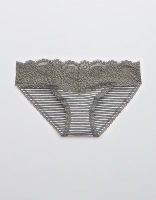 Aerie Cotton Eyelash Lace Printed Bikini Underwear