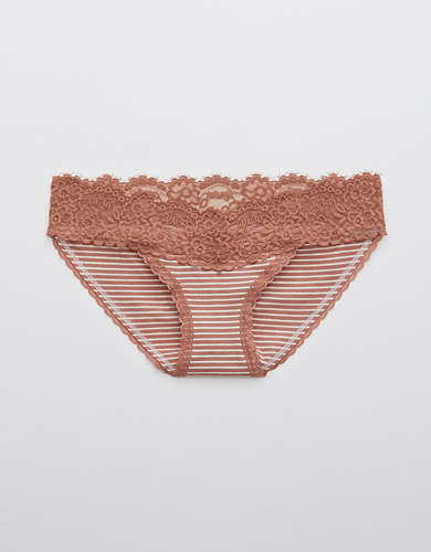 Aerie Cotton Eyelash Lace Printed Bikini Underwear