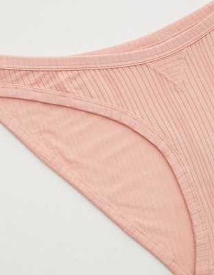 Aerie Modal Ribbed High Cut Thong Underwear, Panties