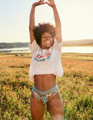 Aerie Cotton Crossover High Waisted Mom Underwear