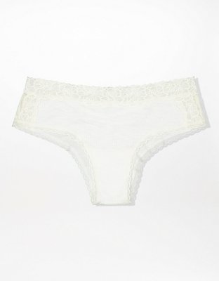 Aerie Ribbed Holiday Best Lace Cheeky Underwear
