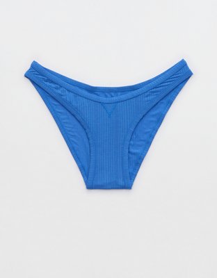 Ribbed Thong - Blue – Lounge Underwear