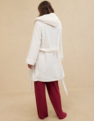 Aerie Bata de Fleece en Punto Trenzado