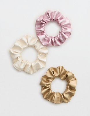 Женские аксессуары для волос Aerie OFFLINE By Aerie Metallic Scrunchie 3-Pack — фото 2