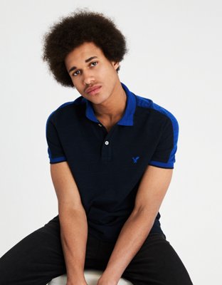 Мужские топы American Eagle AE SHOULDER PANEL POLO — фото 2