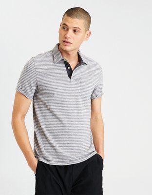Мужские топы American Eagle AE Jersey Striped Polo — фото 2