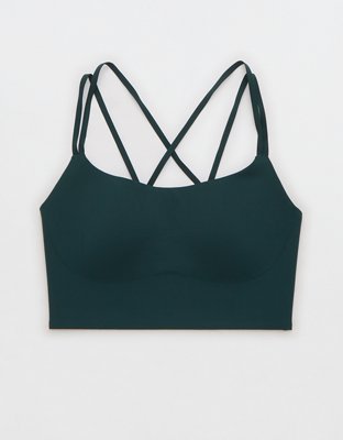 Aerie Real Me Xtra Ruffle Sports Bra In Olive