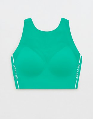 aerie, Intimates & Sleepwear, Nwot Offline By Aerie Sports Bra Athletic  Blurry Floral Print Green Blue Teal Xl