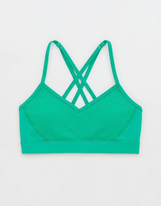 OFFLINE By Aerie Goals Rib Strappy Back Sports Bra