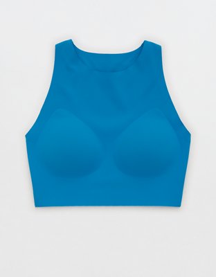 Royal Blue High Neck Sports Bra | Navy Crop Top