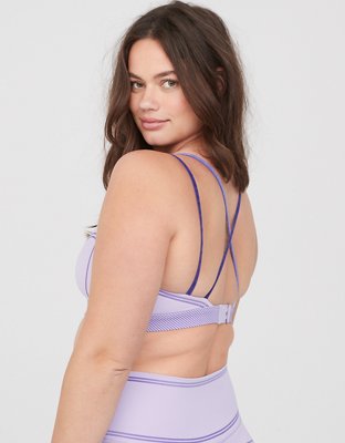 OFFLINE By Aerie Goals Velvet Trim Sports Bra