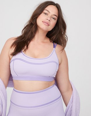 OFFLINE By Aerie Goals Velvet Trim Sports Bra