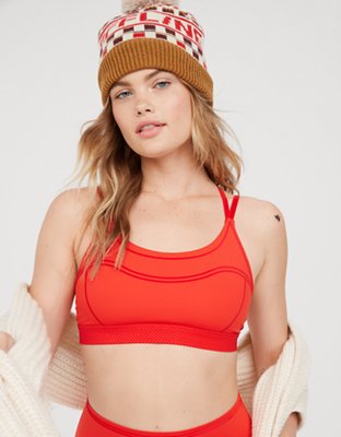 OFFLINE By Aerie Goals Velvet Trim Sports Bra
