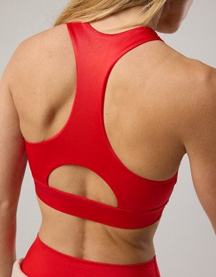 OFFLINE By Aerie Goals Bra Deportivo con Cuello Alto y Brillo