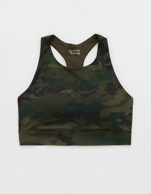 OFFLINE By Aerie Goals Bra Deportivo con Cuello Alto y Brillo