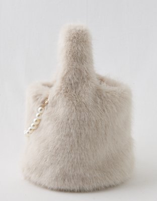 Aerie Faux Fur Pull-Through Pearl Bag