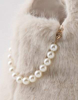 Aerie Faux Fur Pull-Through Pearl Bag