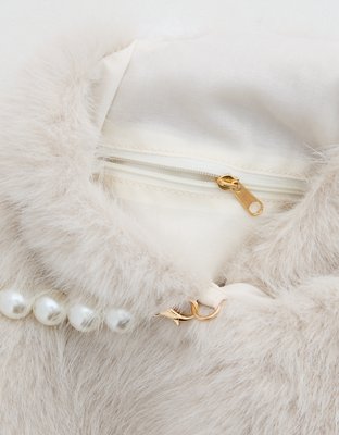 Aerie Faux Fur Pull-Through Pearl Bag
