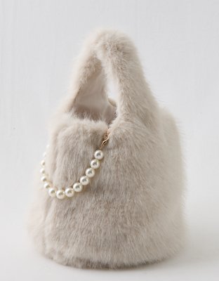 Aerie Faux Fur Pull-Through Pearl Bag