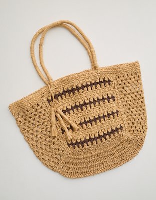 Aerie Mix Stitch Straw Bag from American Eagle - $64.95