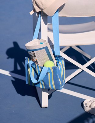 Aerie Mini Striped Mesh Tote Bag