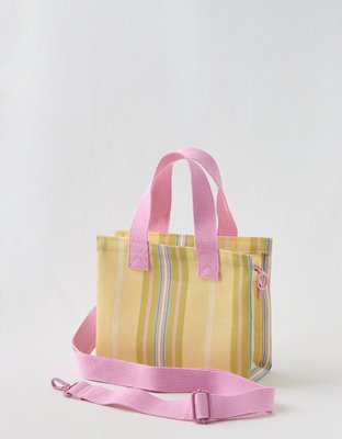 Aerie Mini Striped Mesh Tote Bag