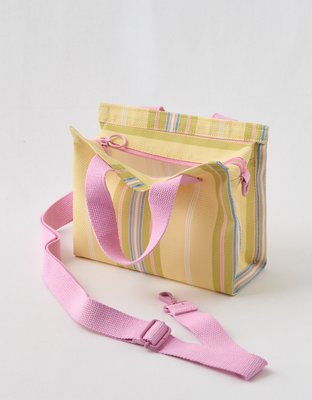 Aerie Mini Striped Mesh Tote Bag