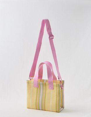 Aerie Mini Striped Mesh Tote Bag