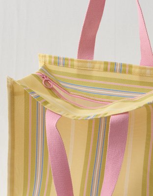 Aerie Striped Mesh Tote Bag