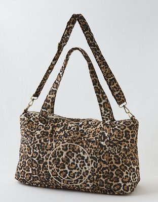 Aerie Smiley® Leopard Quilted Duffle Bag