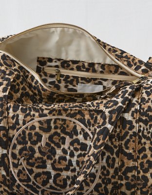 Aerie Smiley® Leopard Quilted Duffle Bag