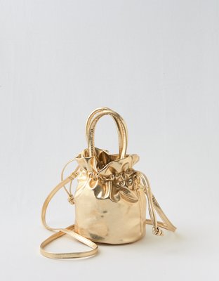 American eagle outfitters drawstring leather bucket bag sale