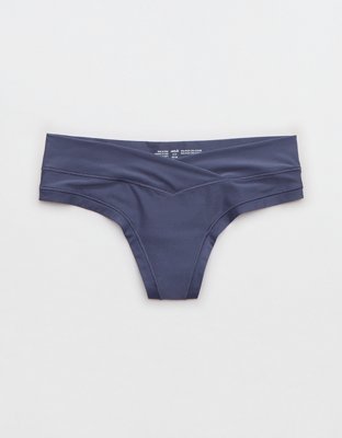 Aerie Smoothez No Show Xtra High Rise Thong Underwear In Royal