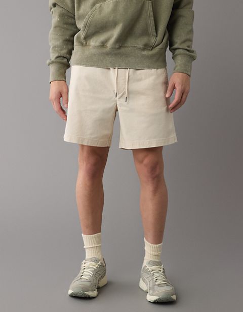 Мужские брюки American Eagle AE Flex 7" Lived-In Linen-Blend Trekker Short