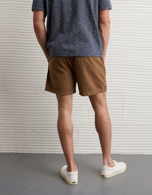 Мужские шорты American Eagle AE 5" Lived-In Pull-On, цвет: Янтарный коричневый — фото 2