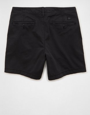 Мужские шорты American Eagle AE 7" Flex Lived-In Khaki, цвет: Чёрный — фото 4