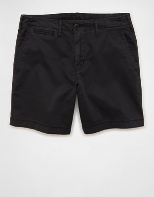 Мужские шорты American Eagle AE 7" Flex Lived-In Khaki, цвет: Чёрный — фото 3
