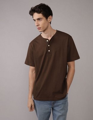 AE Short-Sleeve Henley Icon T-Shirt | American Eagle