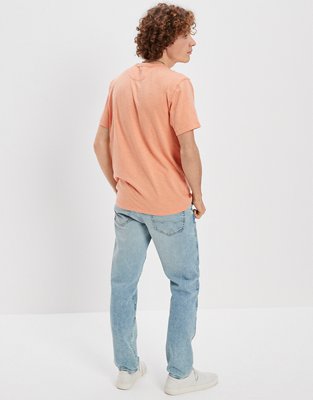 Camiseta de hilado irregular supersuave con cuello henley AE