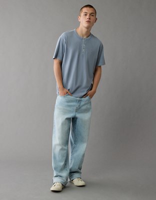 T-shirt henley à effet déjà porté AE