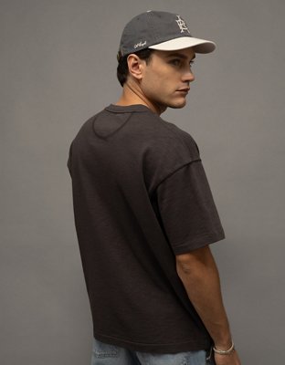 AE Boxy Short-Sleeve Slub Henley T-Shirt