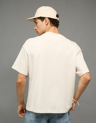 AE Boxy Short-Sleeve Slub Henley T-Shirt