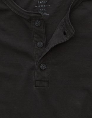 AE Playera vintage de fit relajado con cuello Henley