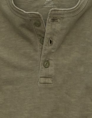 AE Playera vintage de fit relajado con cuello Henley