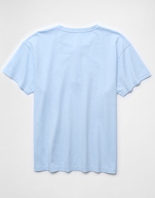 Мужская футболка American Eagle AE Vintage Relaxed Fit Henley, цвет: Синий — фото 4